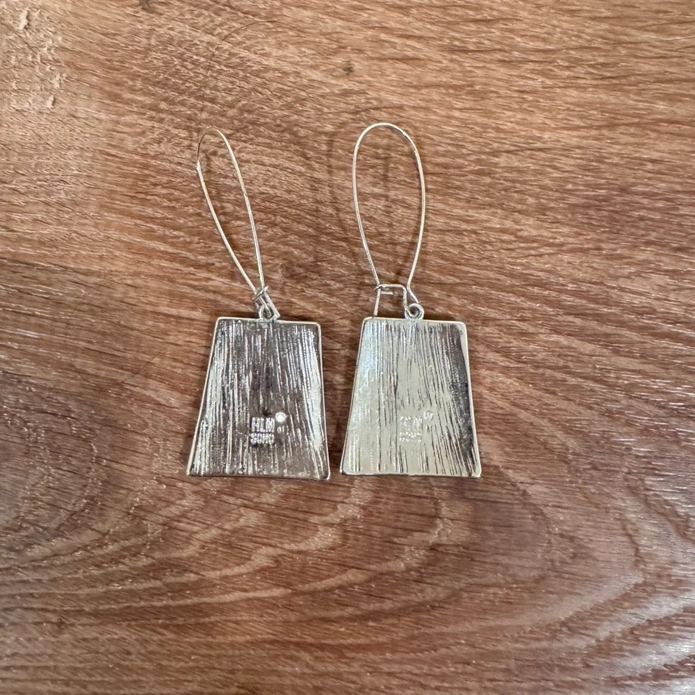 RLM soho silver toned hammer trapezoid earrings​​​​​​